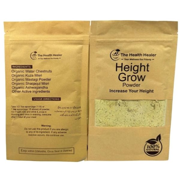 The Health Healer Height Grow Powder – 100% Natural Height Increase Supplement- 50g