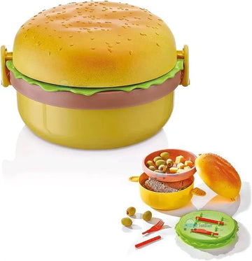 Kids Lunch Box/Tiffin Box For School,Burger Shaped.